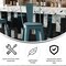 Emma and Oliver Nova Distressed Metal Stools with Backs and Polystyrene Seats for Indoor/Outdoor Use
